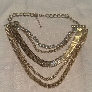 Chic Gold and Silver Multi-Layer Necklace